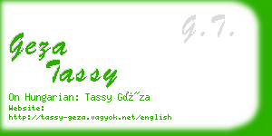 geza tassy business card